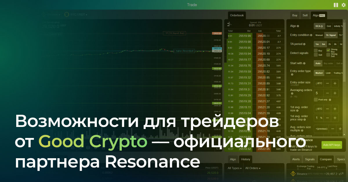 Возможности для трейдеров от Good Crypto – официального партнера Resonance